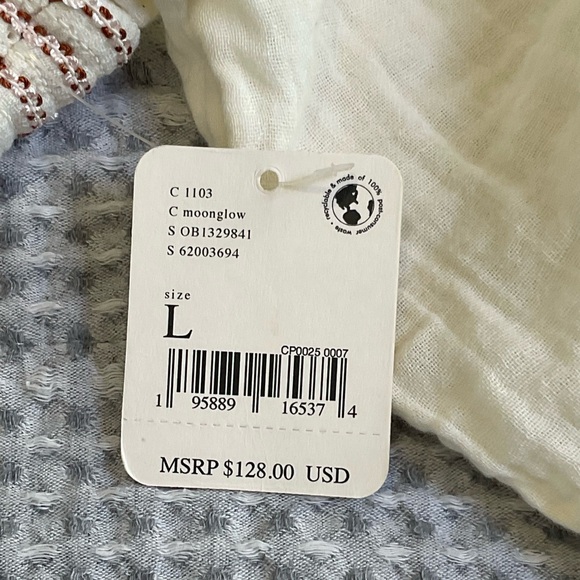 Free People Easy To Love Ivory Mini Dress Size Large NWT - Picture 10 of 16